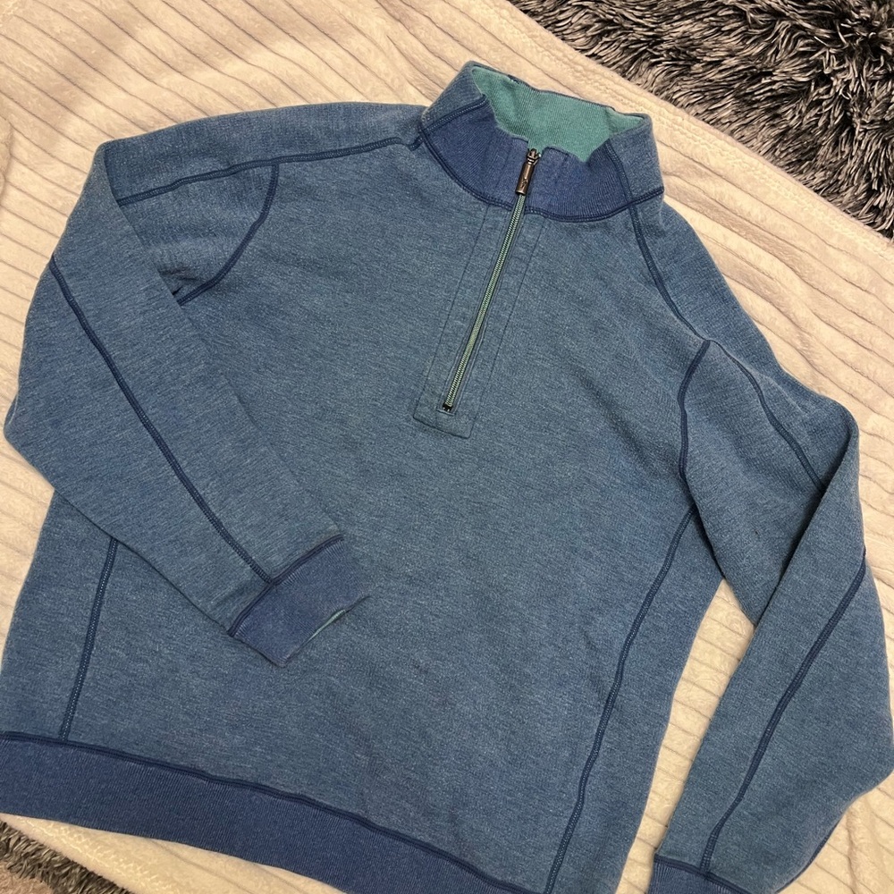 Tommy Bahama Blue Zip-Up Sweater